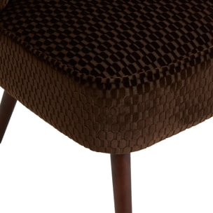 Fauteuil Chiara velours H.80cm marron