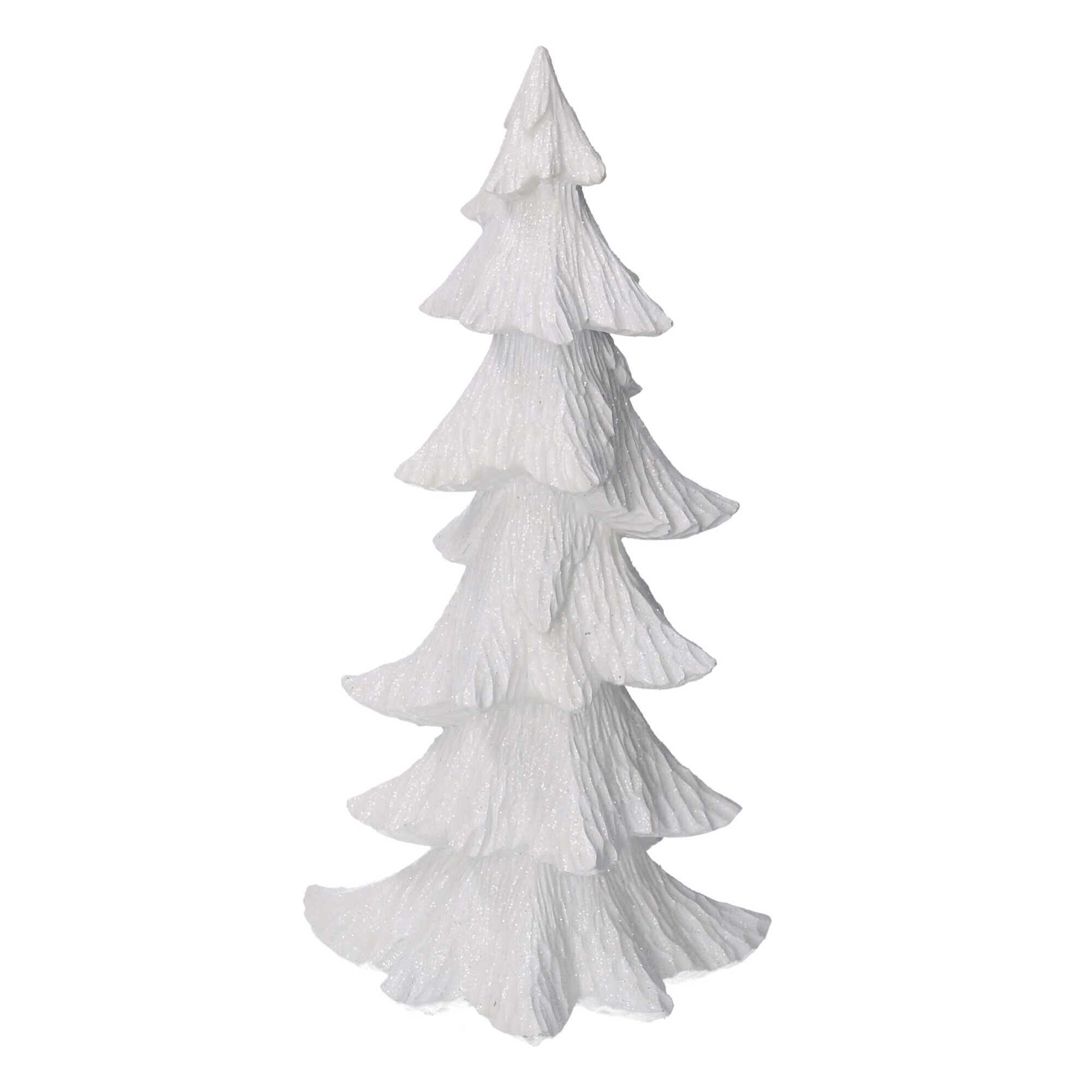 Albero di Natale in resina bianco cm18,5x14h36