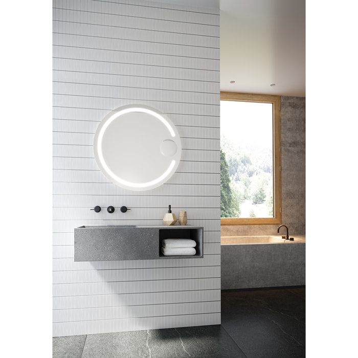 Loop espejo de baño para iluminar frontalmente con luz led blanco cálido 3000K