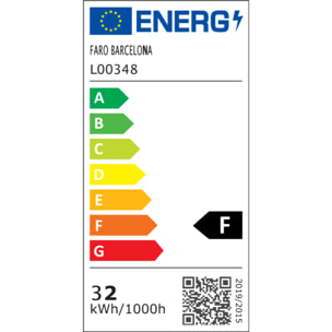 ROTTERDAM 30 XXL Ø3000MM NEGRO 6P 32W LED 3000K