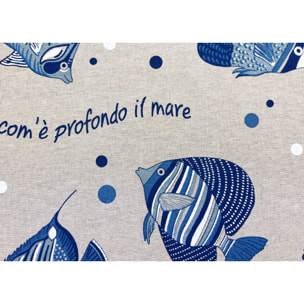 Tovaglia Cucina In Misto Cotone Made In Italy Disegno Maldive 140x140