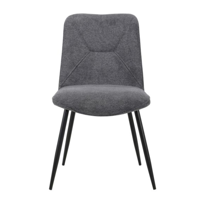 Chaise en tissu avec pieds fins en métal - PERRINE