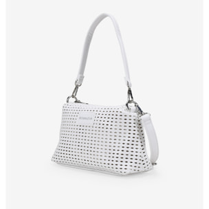 Bolso de hombro blanco pequeño con trenzado