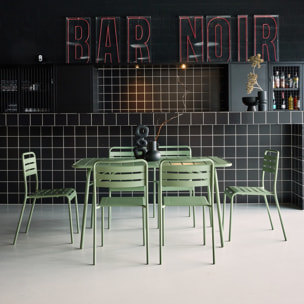 Table de jardin pliante métal + 6 assises AMÉLIA