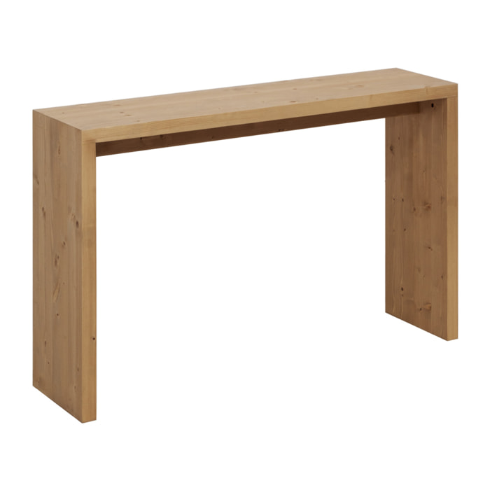 Consola de madera maciza en tono roble medio de 120x80cm Alto: 80 Largo: 120 Ancho: 30