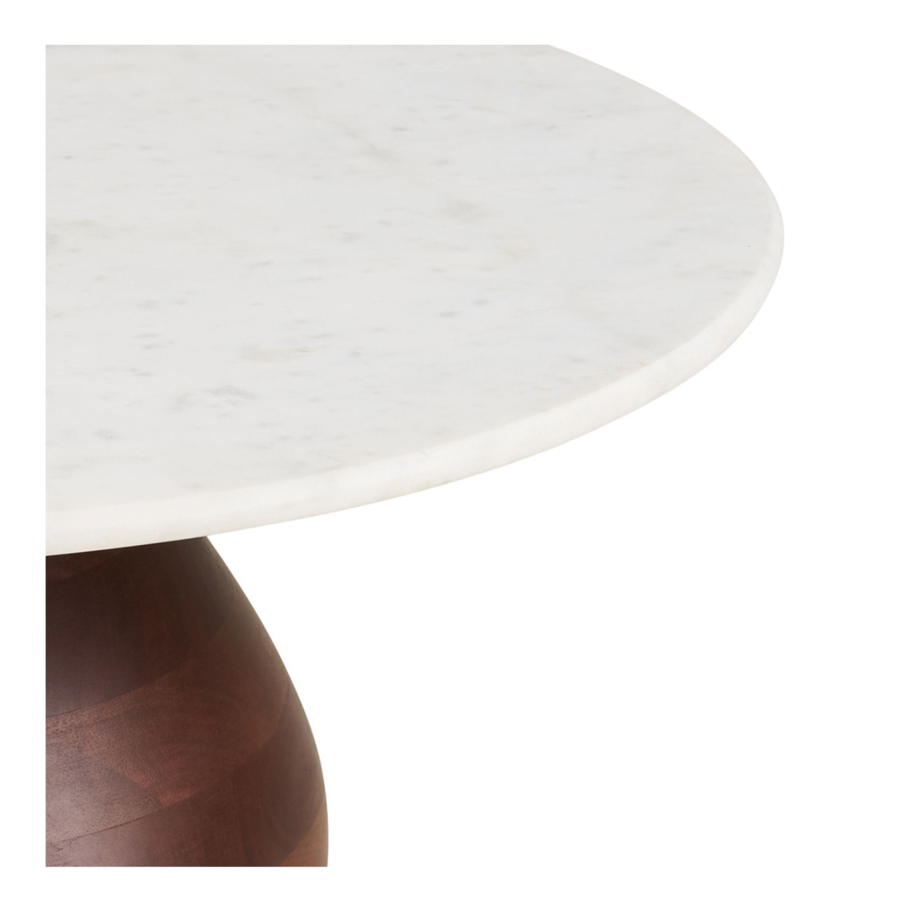 Tavolino da salotto Heide in legno di mango e marmo bianco ø70 cm