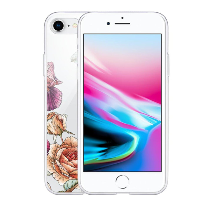 Coque iPhone 7/8/ iPhone SE 2020/ 2022 silicone transparente Amour en fleurs ultra resistant Protection housse Motif Ecriture Tendance La Coque Francaise