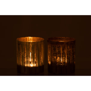 J-Line photophore Ligne - verre - bleu - medium - 2 pcs