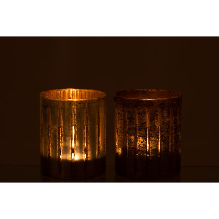 J-Line photophore Ligne - verre - bleu - medium - 2 pcs