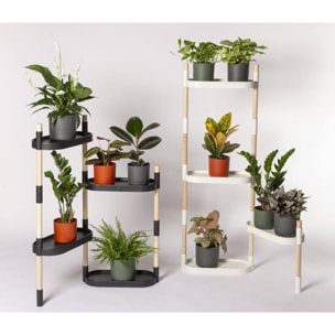 Estantería para plantas modular y personalizable con riego automático por goteo ; color blanco; 4 bandejas