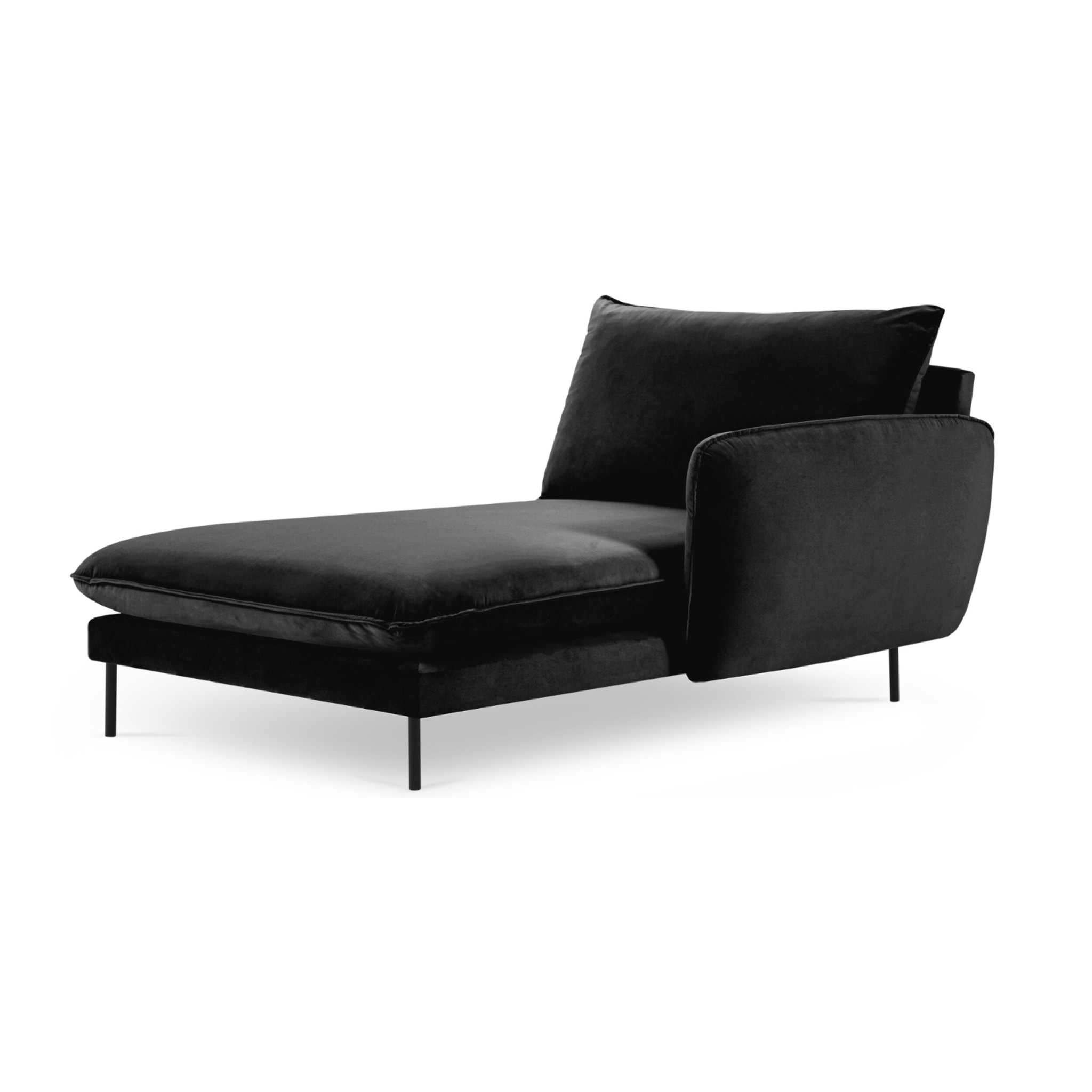 Méridienne droite "Vienna" en velours noir