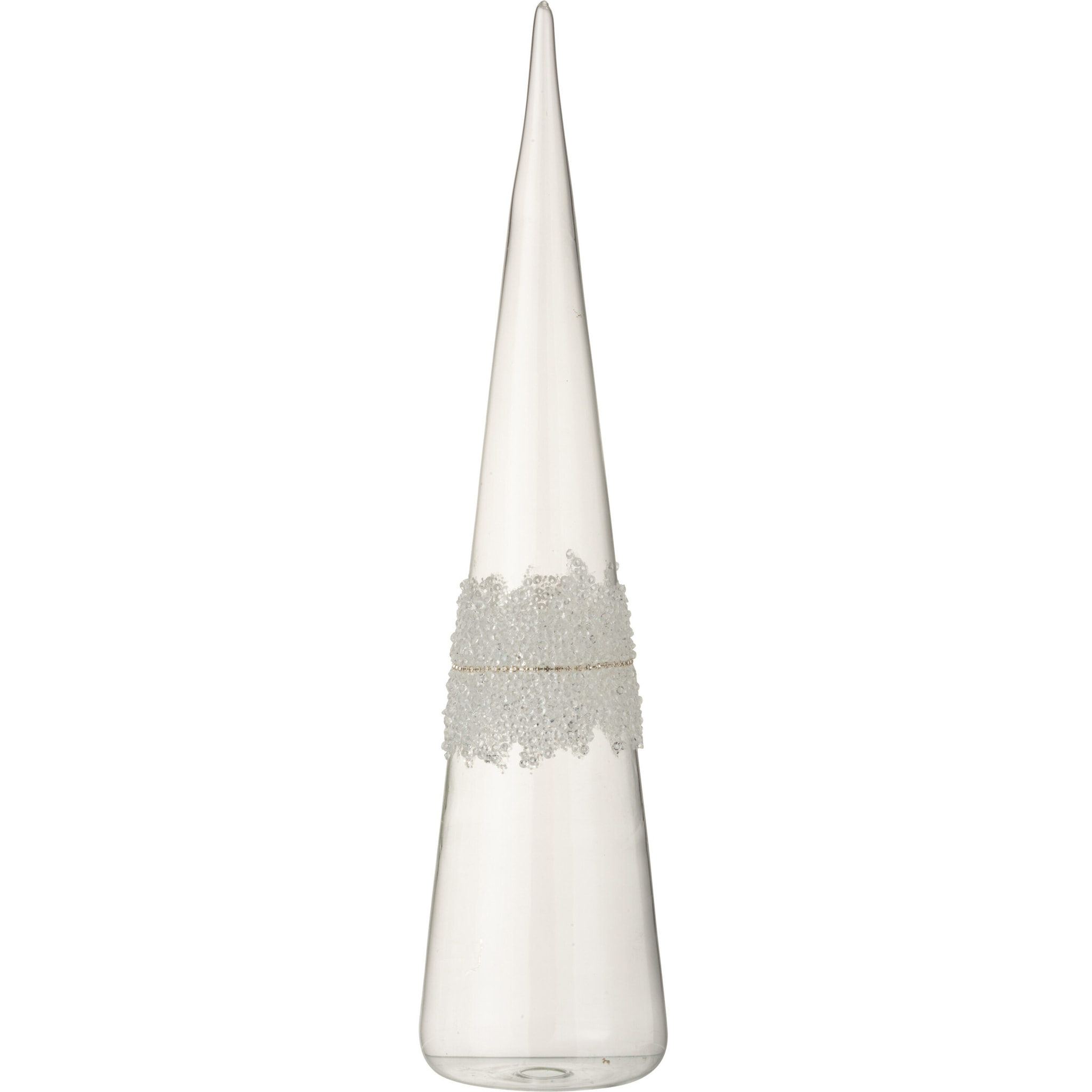 J-Line décoration Cone Glace Diamant Lignes - verre - transparent - large
