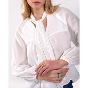 Blusa de manga larga con lazada