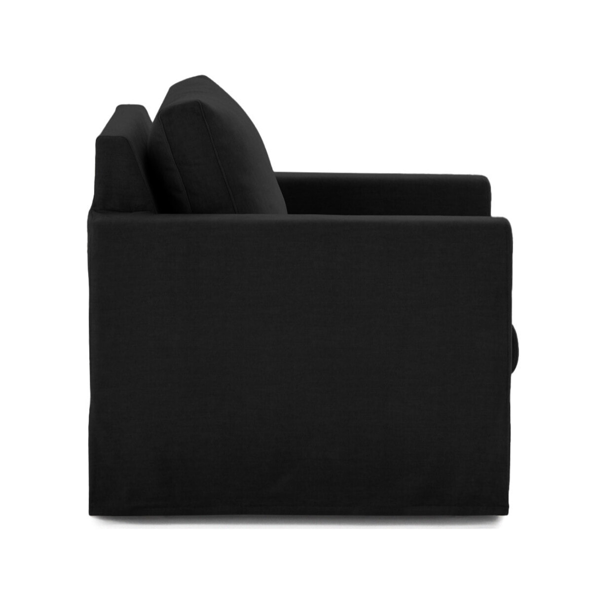 Serena - fauteuil déhoussable en velours - Noir