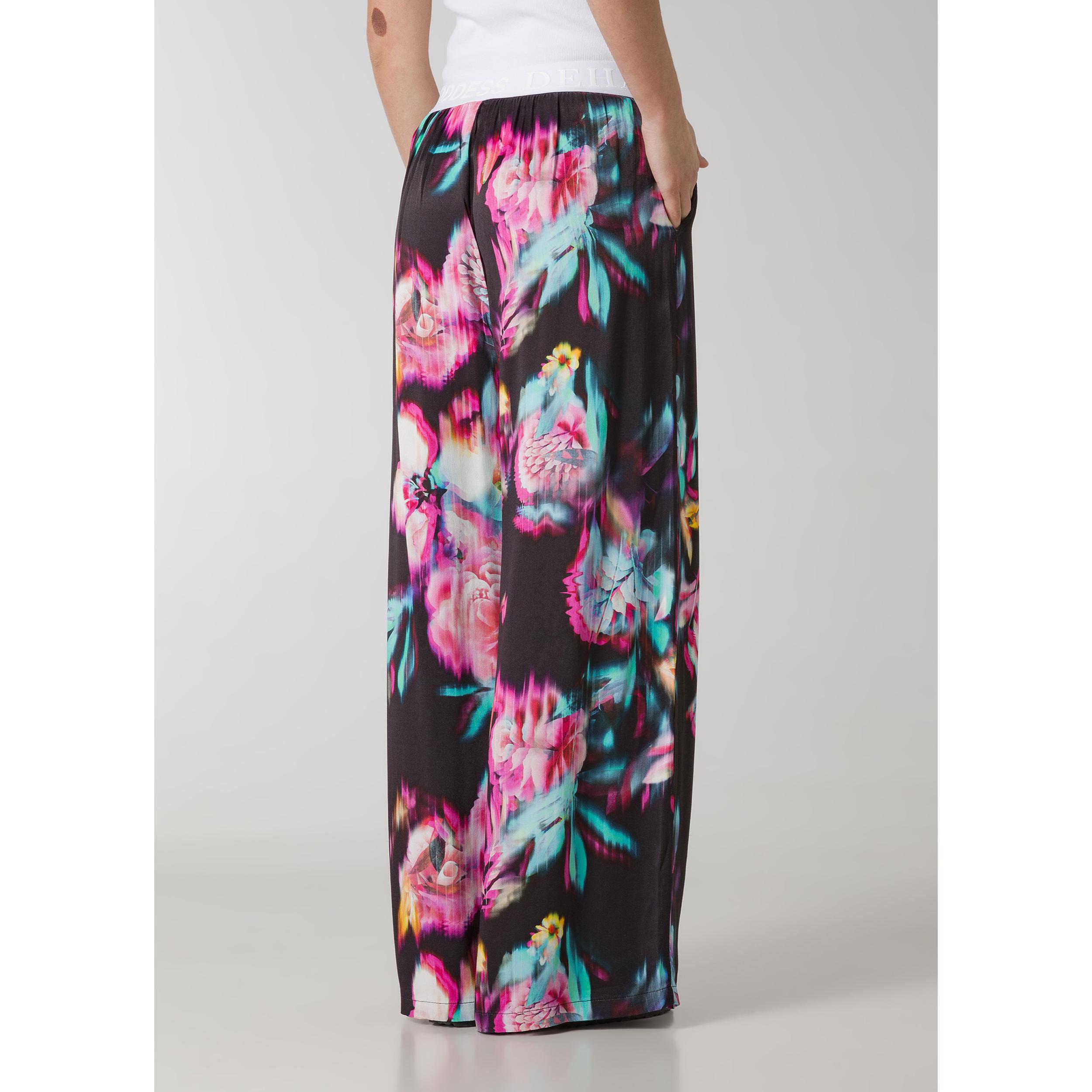 DEHA - Pantalone ALLOVER SATIN WIDE PANTS in Viscosa per donna