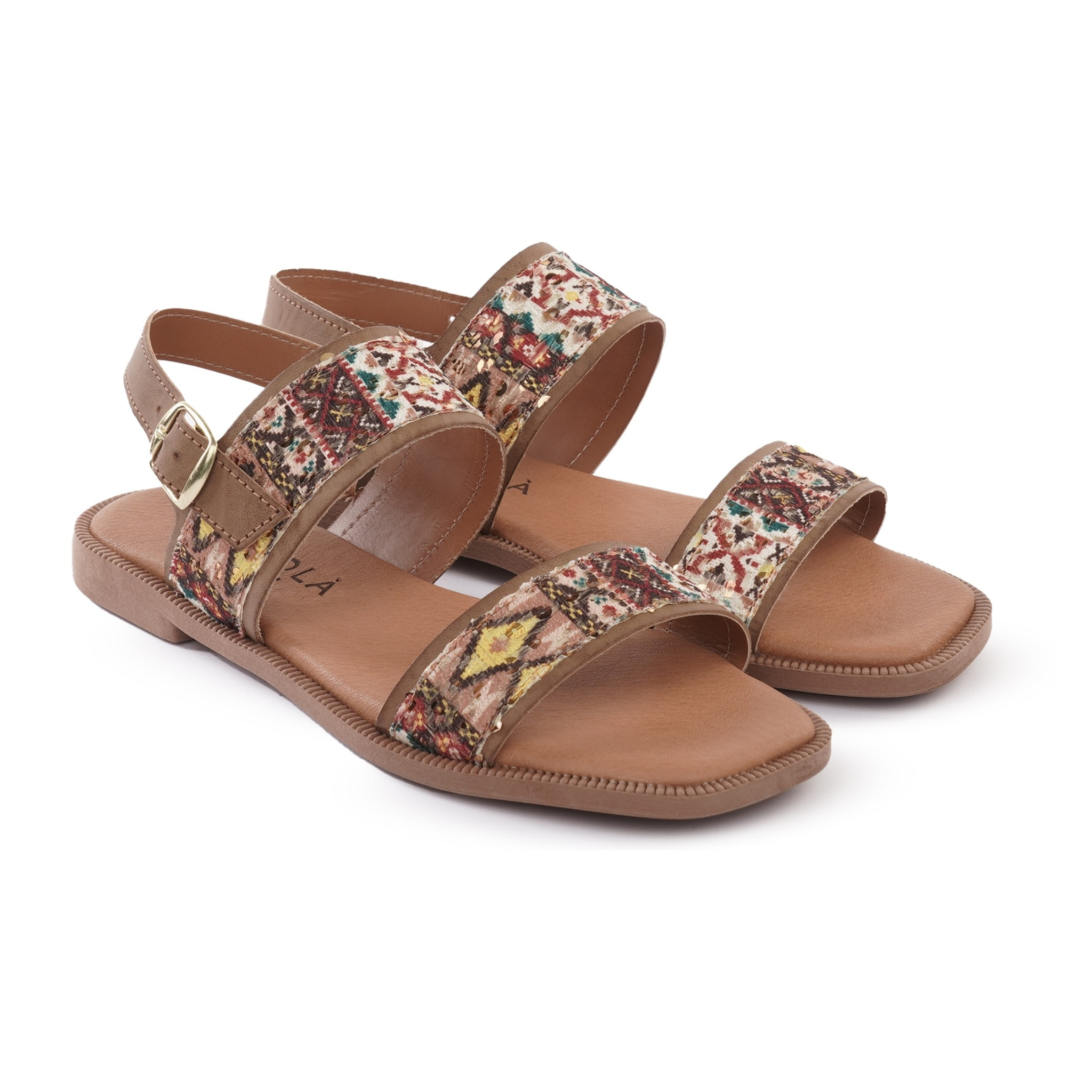 SANDALO FLAT DOPPIA FASCIA BEIGE