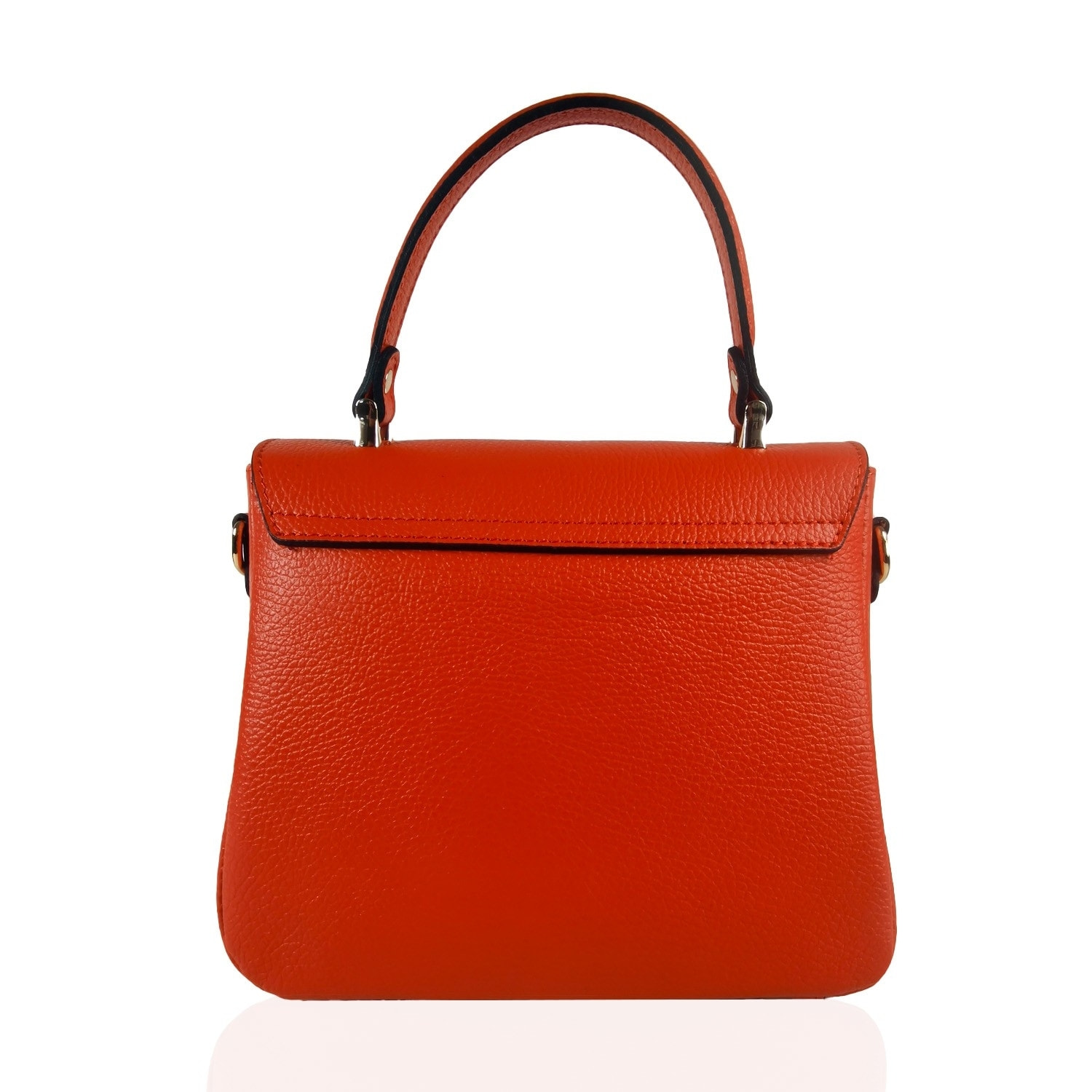 Borse Donna colore Arancio-in pelle Made in Italy 22x22x12cm
