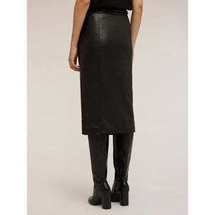 Motivi - Gonna a tubino in tessuto spalmato - Nero