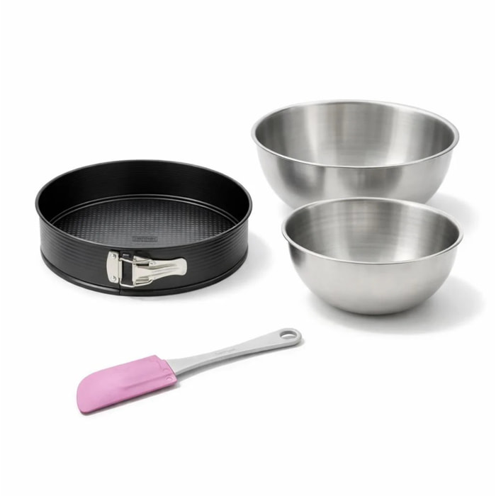 Set de 4 ustensiles de pâtisserie moule à manqué 2 bols et spatule pâtisserie Black metallic Black mettallic Zenker  Black mettallic