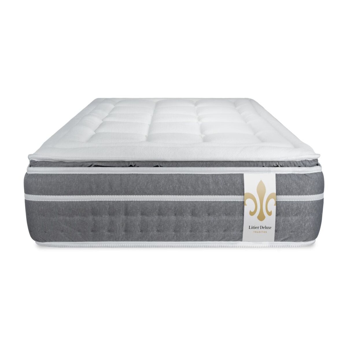 Ensemble Matelas Sommier 90x190 cm - Sommier Gris (déjà monté) - Trente PLUS