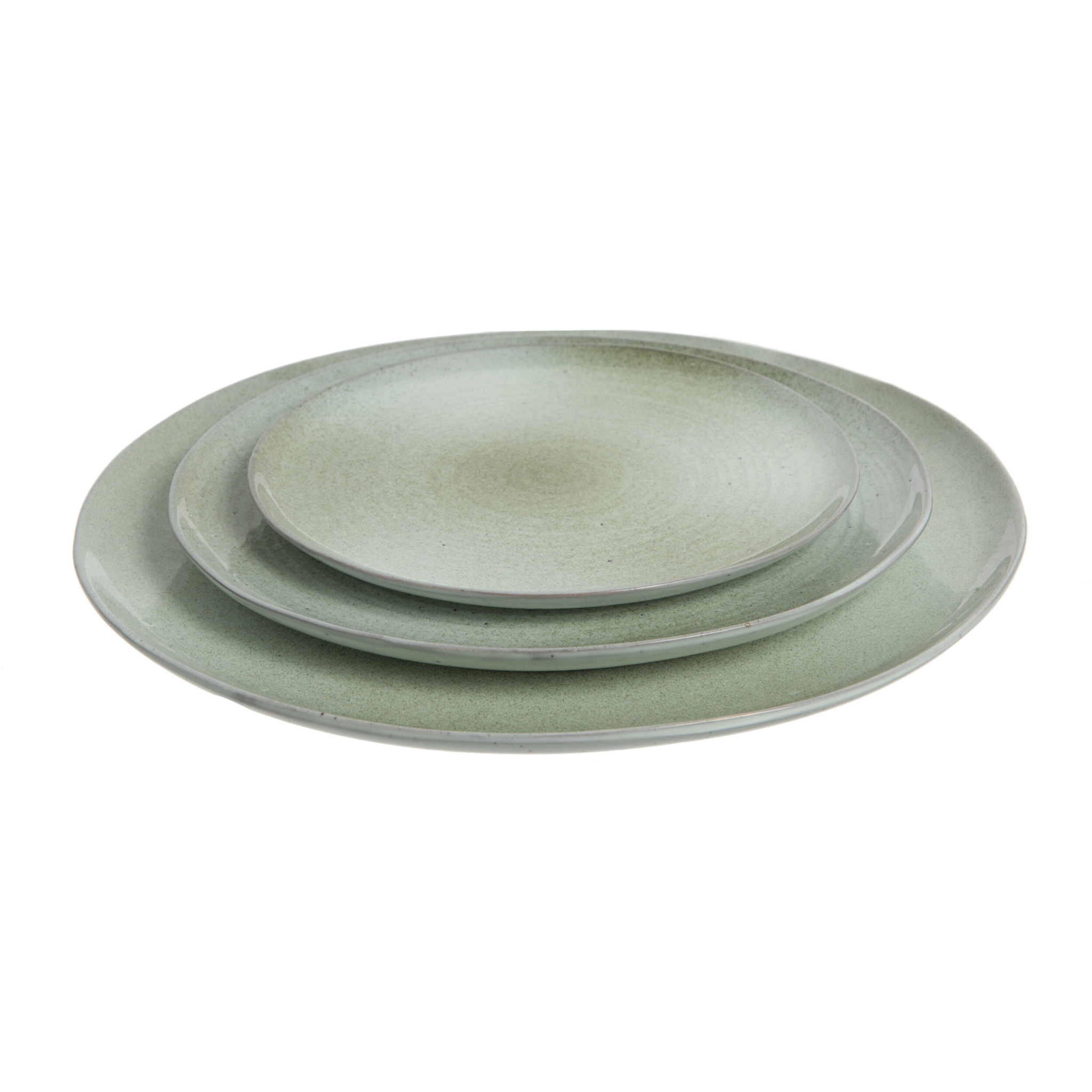 J-Line assiette - porcelaine - menthe - large - 3 pcs