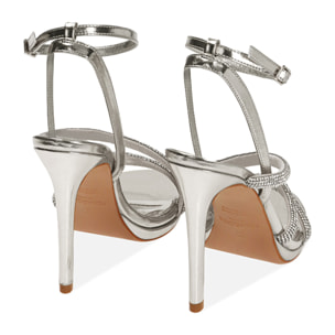 Sandali gioiello argento, tacco 11 cm