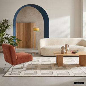 Tapis intérieur motifs géométriques crème EVE