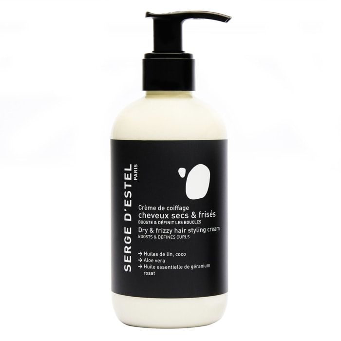 Cheveux Secs et Frisés - Crème de Coiffage Sans Rinçage pour Cheveux Secs et Frisés