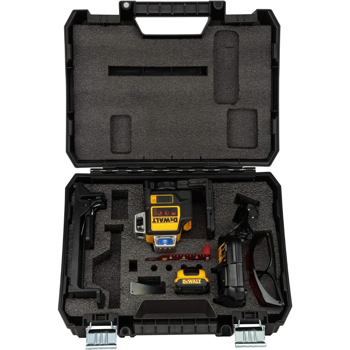 Laser 3x360° 10.8V - Faisceau rouge - DEWALT - avec Batterie 10.8V 2.0Ah et chargeur - accessoires - coffret - DCE089D1R
