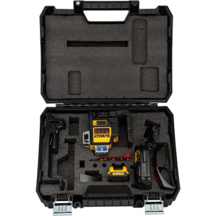 Laser 3x360° 10.8V - Faisceau rouge - DEWALT - avec Batterie 10.8V 2.0Ah et chargeur - accessoires - coffret - DCE089D1R