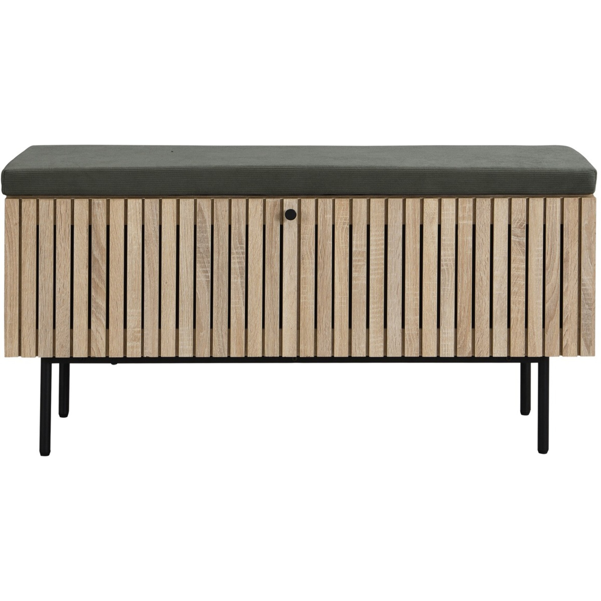 Banc d'entrée avec rangement effet chêne - SOLNA