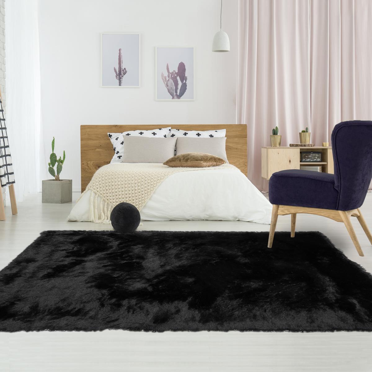 Tapis fait main Shaggy longues mèches Moodil