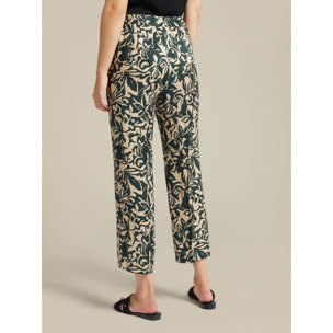 Elena Mirò - Pantalones estampados de viscosa ECOVERO™ - Militar