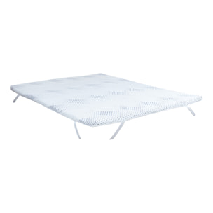 Surmatelas ViscoTouch, 5 cm, Mémoire de Forme et Gel Rafraîchissant, Très Bonne Indépendance de Couchage, Fabrication Française