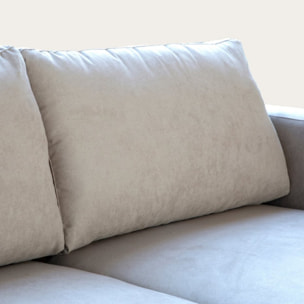 Canapé d'angle Vinson -textile, mousse pu, bois et panneau de particules-couleur beige 251 x 85 x 146 cm