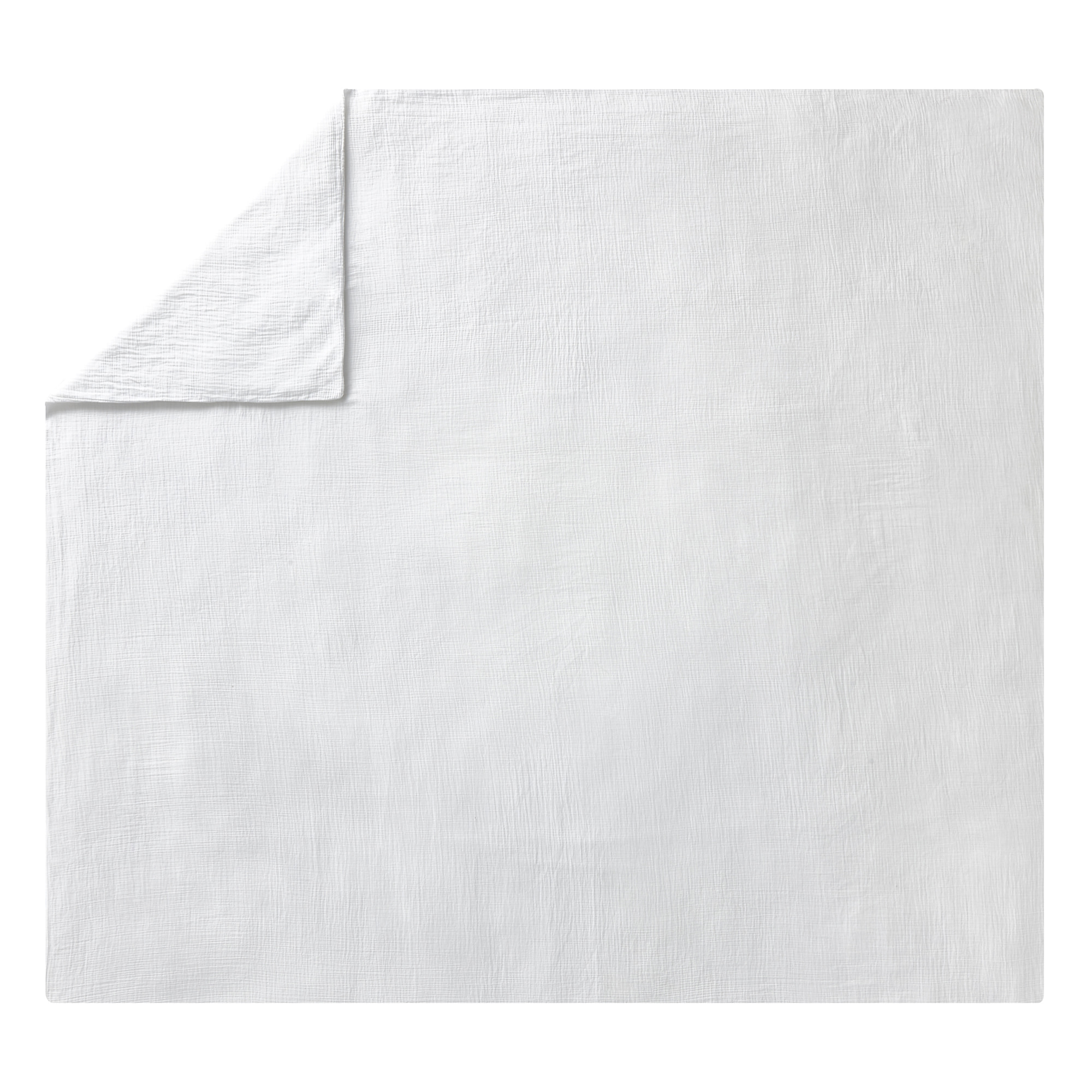 Housse de couette unie en gaze de coton, TENDRESSE, Blanc