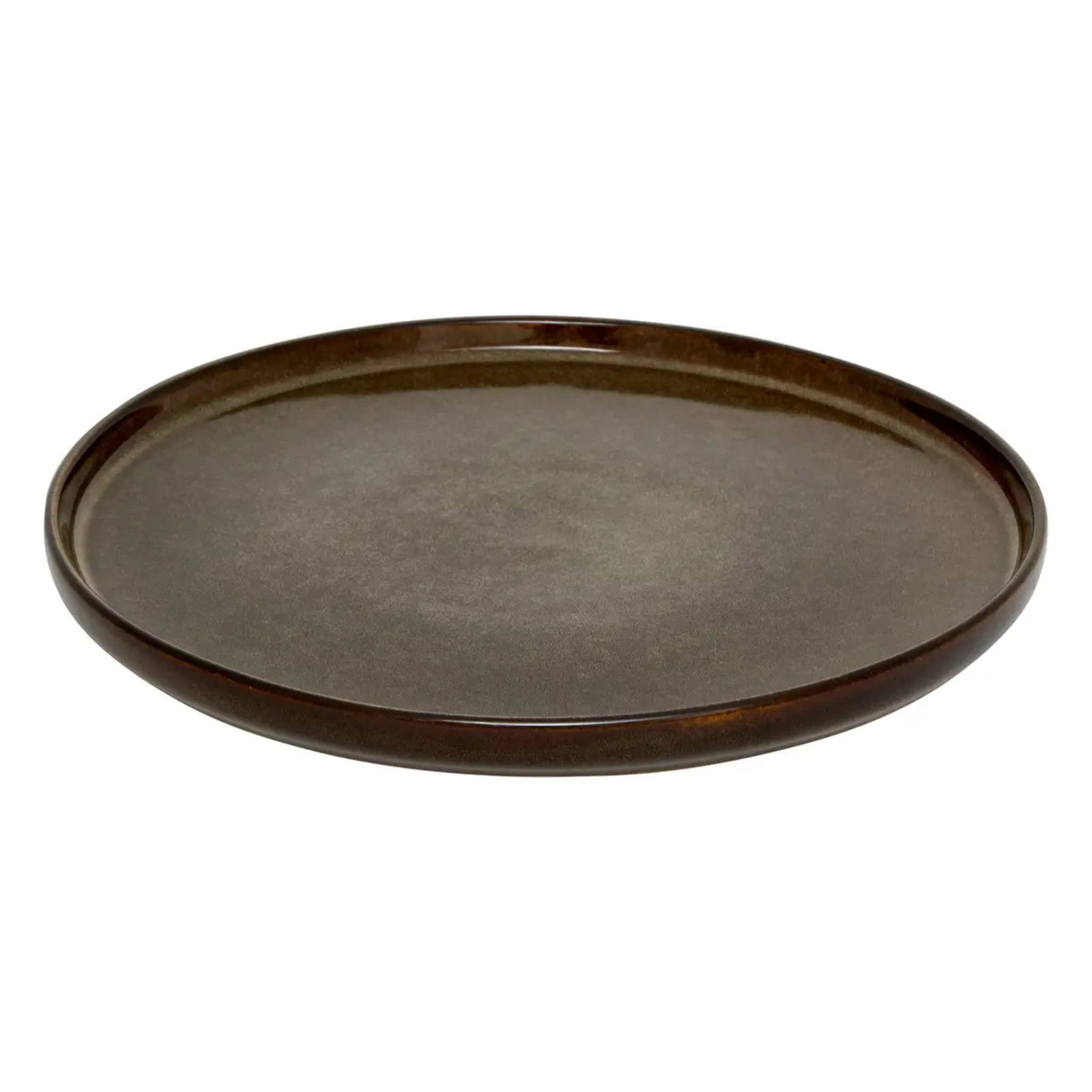 Assiette plate Terre inconnue marron D26,7xH2,3cm