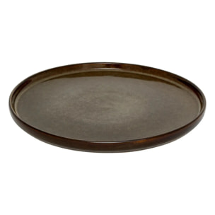 Assiette plate Terre inconnue marron D26,7xH2,3cm