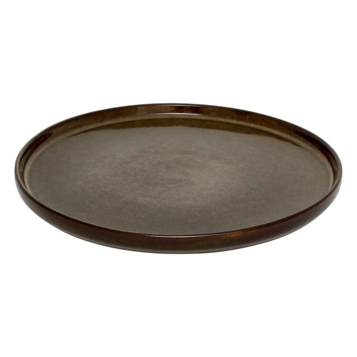 Assiette plate Terre inconnue marron D26,7xH2,3cm