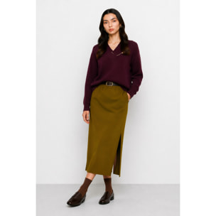 Kocca - Gonna midi da donna in viscosa con spacco laterale Donna