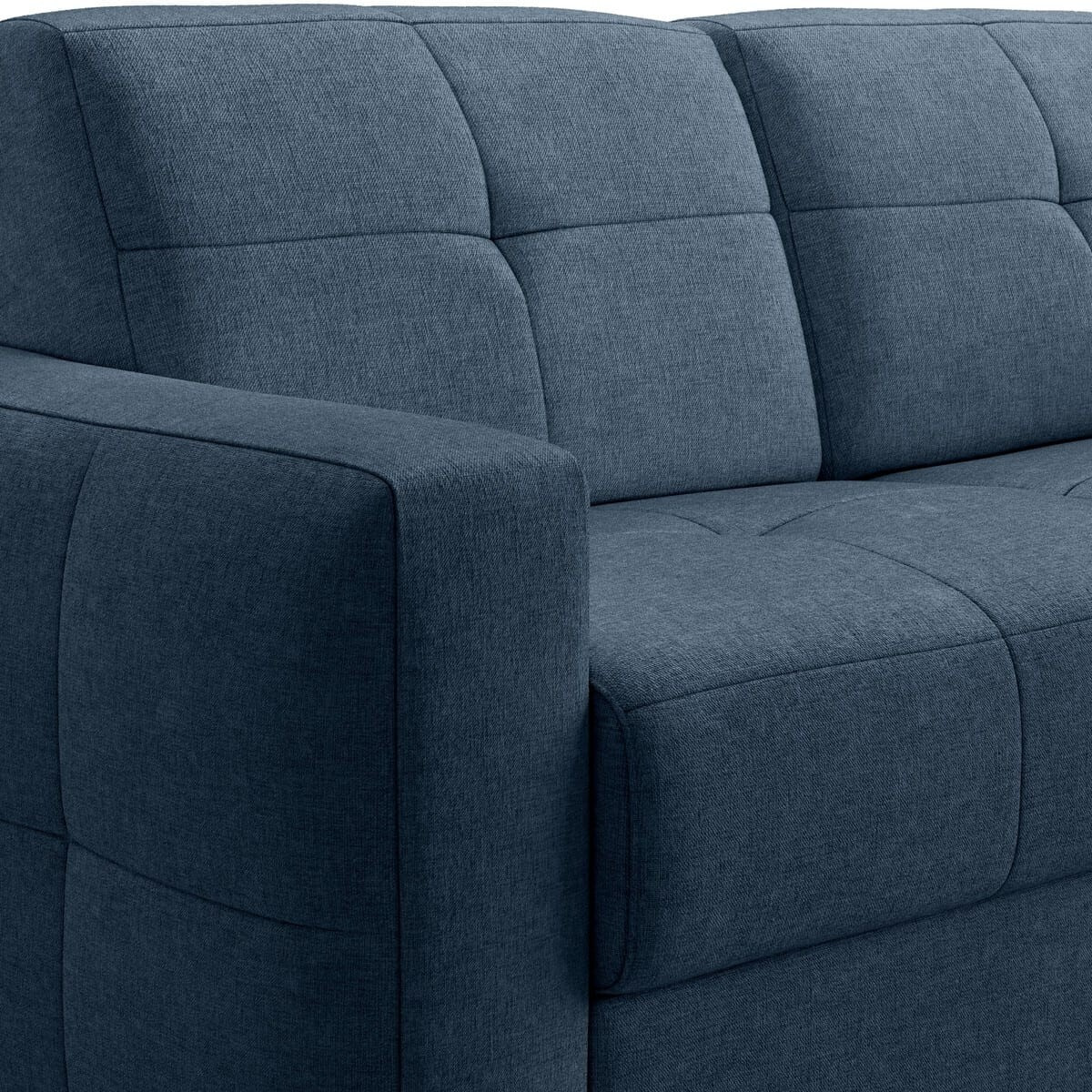 Canapé capitonné convertible 3 places en tissu chenille - ouverture express - CASSIAN