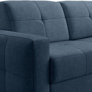 Canapé capitonné convertible 3 places en tissu chenille - ouverture express - CASSIAN