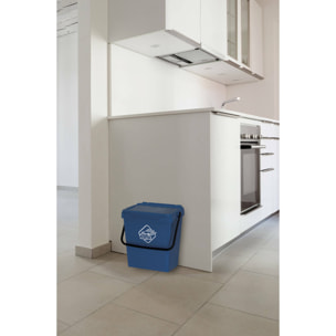 Pattumiera Fosca, Cestino portarifiuti, Bidone per raccolta differenziata, Cestino spazzatura, 100% Made in Italy, 40x31h39 cm, Blu