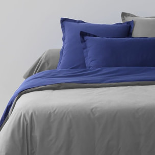 Parure Housse De Couette Bicolore 3pcs 100% coton 57fils Gfonce/bleumarine