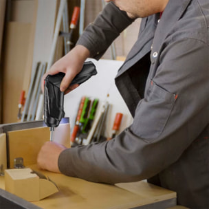 Destornillador eléctrico mini taladro, con batería, juego de accesorios y maletín