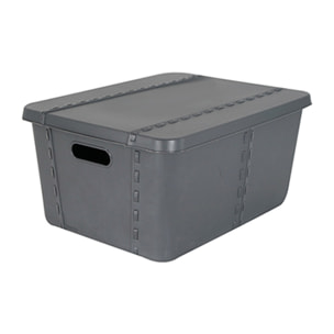 Caja de almacenaje con tapa gris