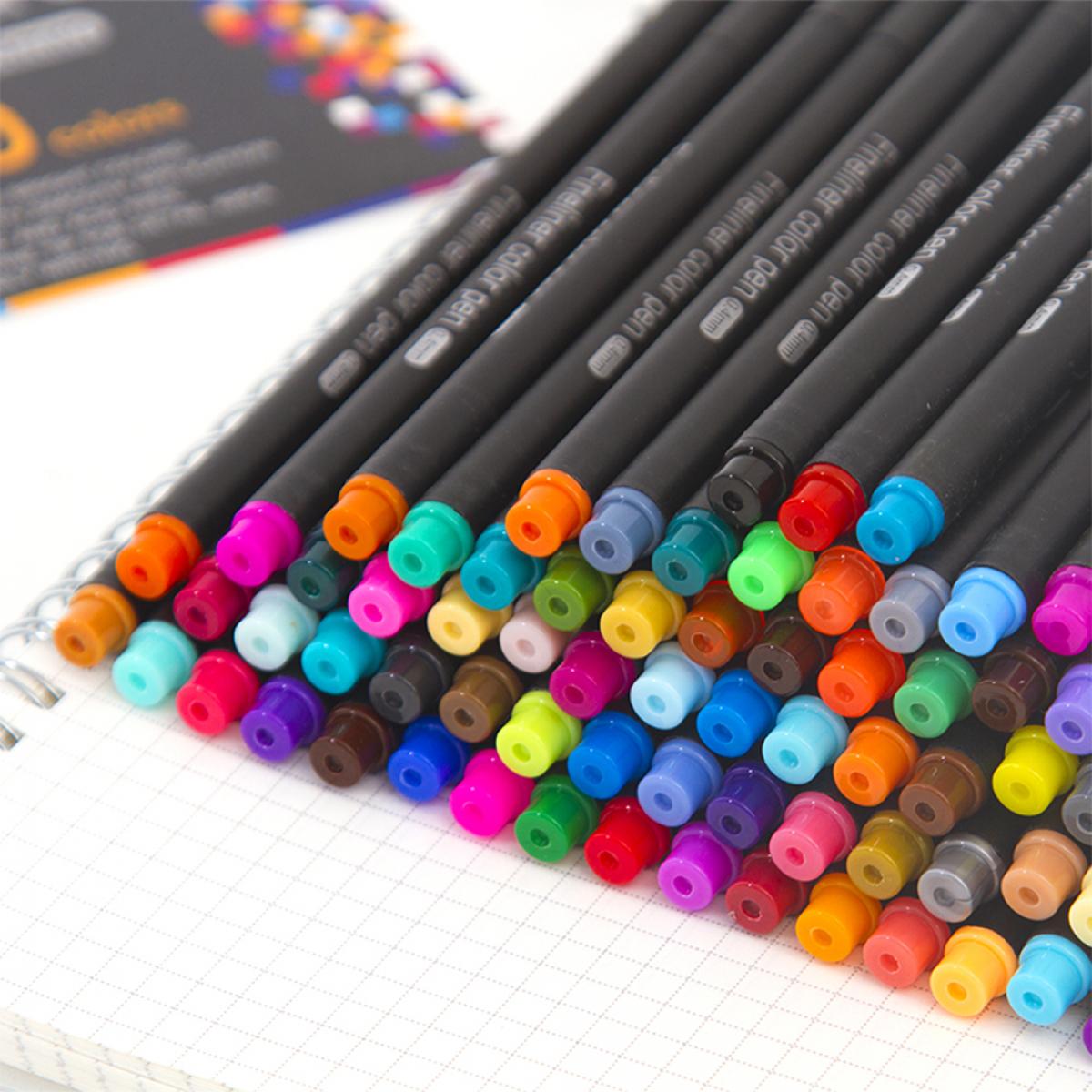 Set di 100 penne professionali COLOR FINELINER punta fine 0,4 mm. Colori definiti e brillanti per contorni, illustrazioni, mandala...