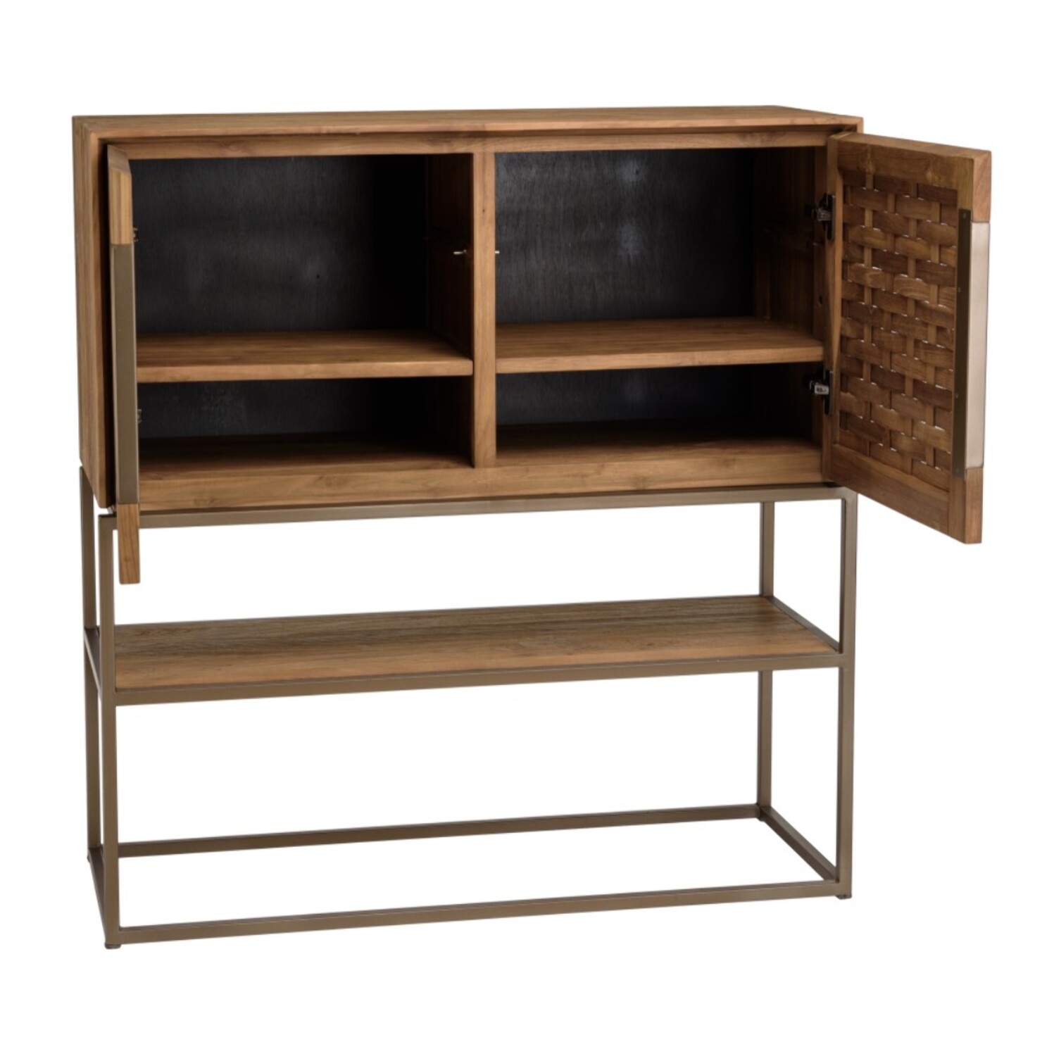 SIXTINE - Buffet en bois de teck recyclé 2 portes