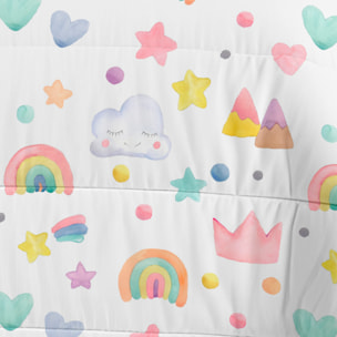 Cool Kids - Edredón Nórdico Estampado - Infantil - 100% Algodón - 200 gr/m² con Tacto Pluma - Confetti