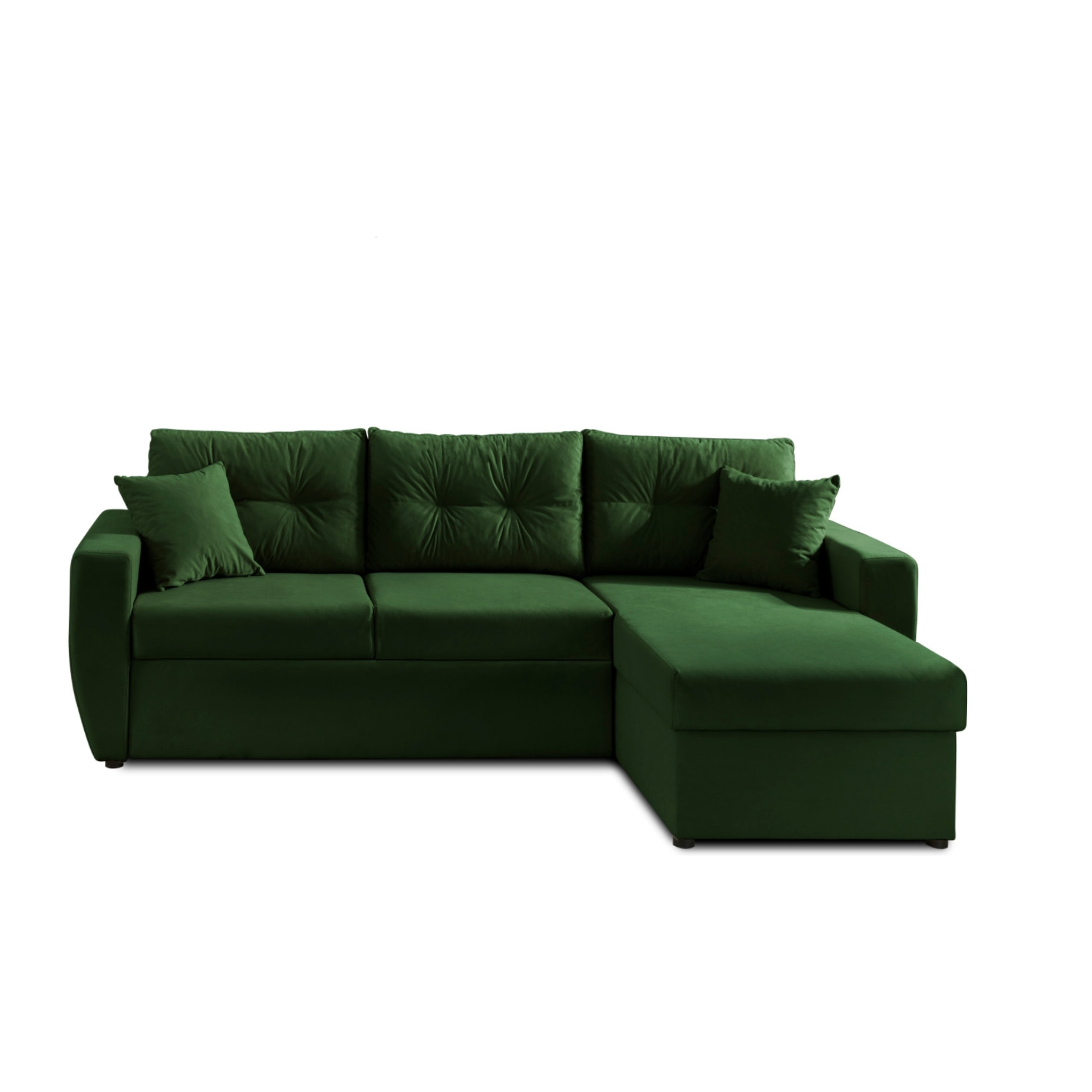 Astoria - canapé d'angle réversible - convertible avec coffre - style contemporain- 4 places - Vert